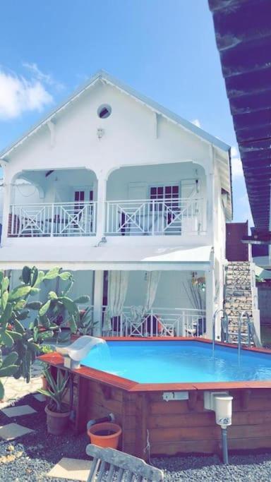 Le Sable Bleu - Evasion Tropicale A Sainte-Anne - Plage 5Min - Piscine - Parking - Logement Climatise - Vue Sur Les Palmiers - Parfait Pour Sejours En Famille Ou Entre Amis 외부 사진