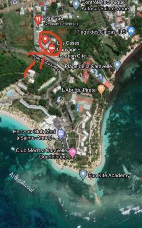Le Sable Bleu - Evasion Tropicale A Sainte-Anne - Plage 5Min - Piscine - Parking - Logement Climatise - Vue Sur Les Palmiers - Parfait Pour Sejours En Famille Ou Entre Amis 외부 사진