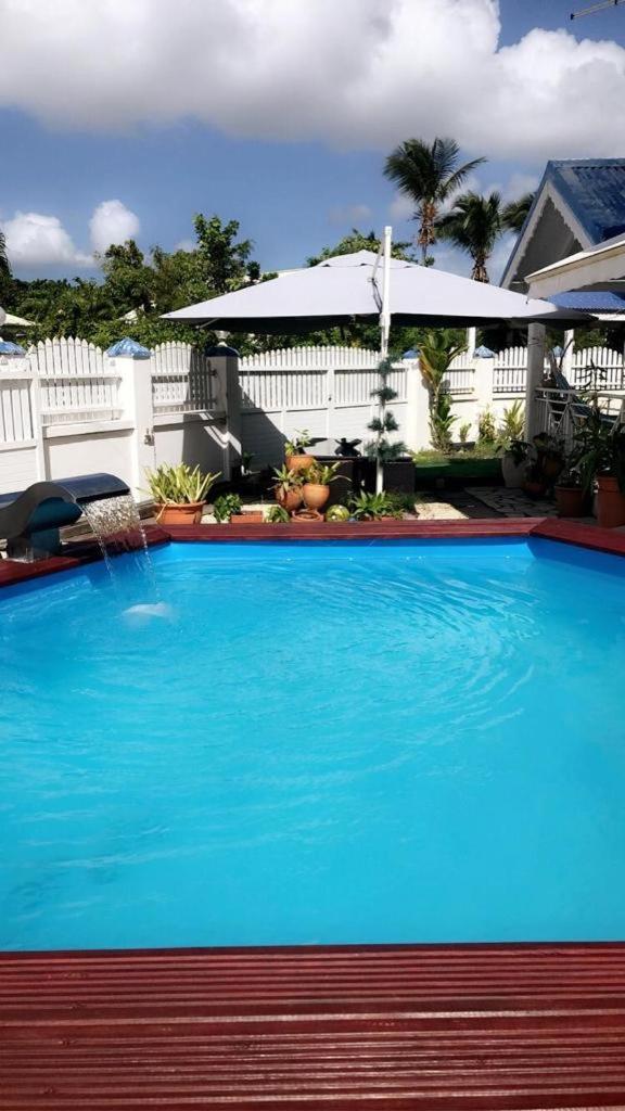 Le Sable Bleu - Evasion Tropicale A Sainte-Anne - Plage 5Min - Piscine - Parking - Logement Climatise - Vue Sur Les Palmiers - Parfait Pour Sejours En Famille Ou Entre Amis 외부 사진