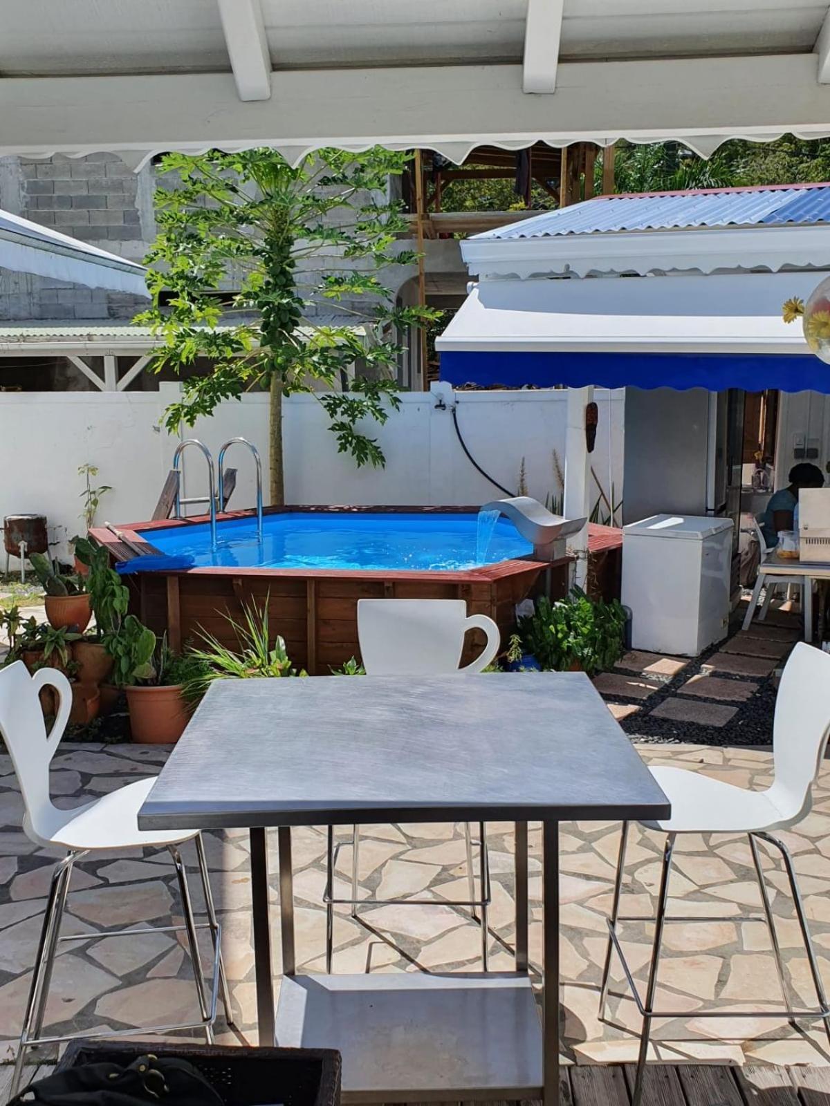 Le Sable Bleu - Evasion Tropicale A Sainte-Anne - Plage 5Min - Piscine - Parking - Logement Climatise - Vue Sur Les Palmiers - Parfait Pour Sejours En Famille Ou Entre Amis 외부 사진